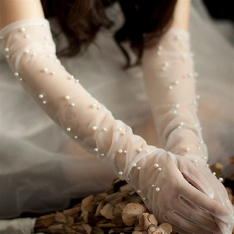 long bridal gloves|pearl gloves wedding.